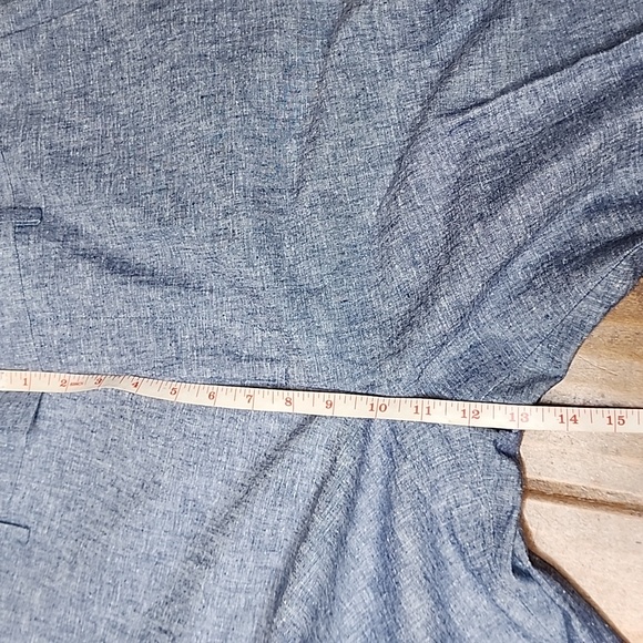 Banana Republic Mens Linen Blend Classic Fit  Blue White Trousers  Size 35 30 - Picture 8 of 11